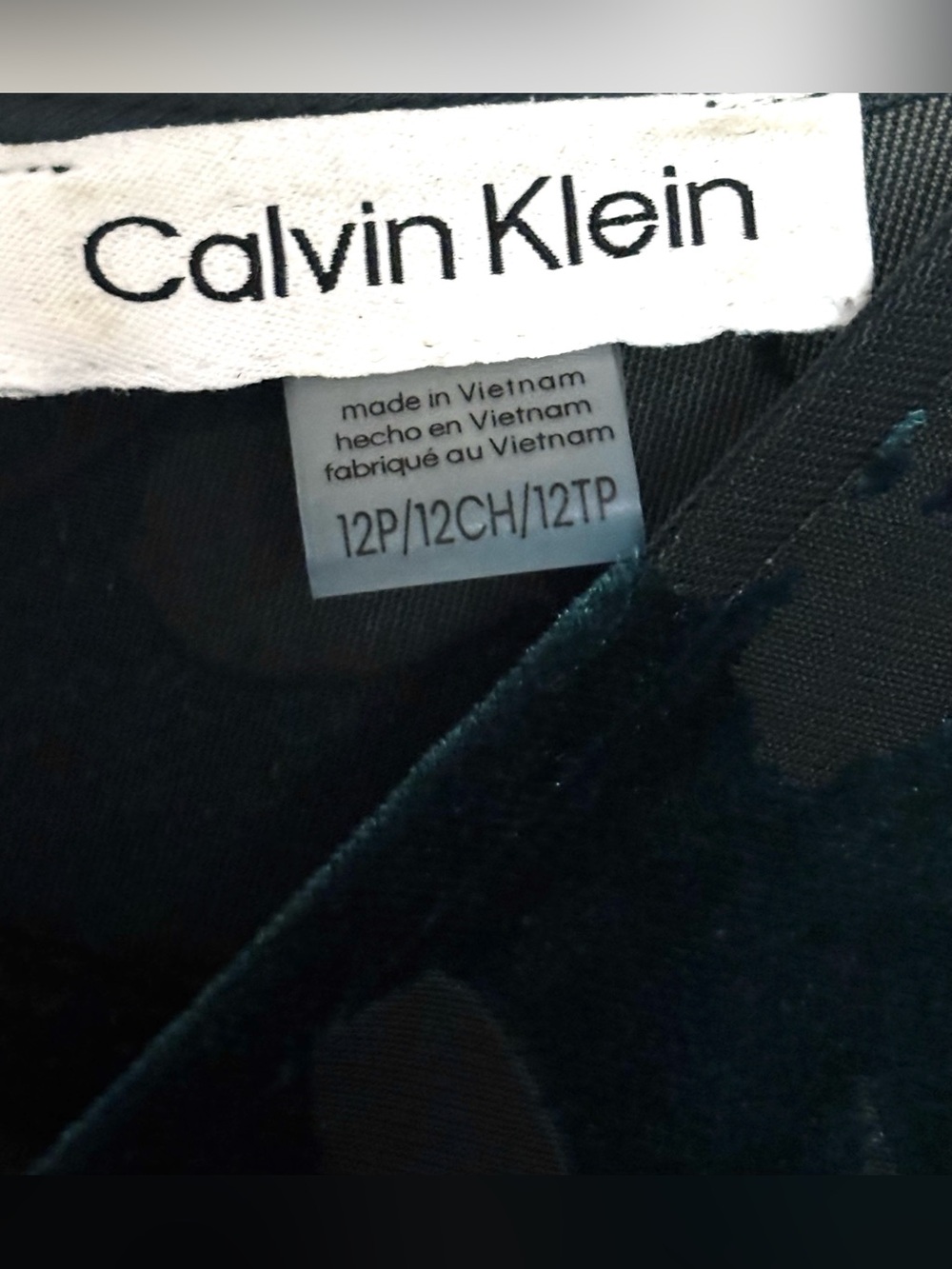 Calvin Klein Velvet Floral Burnout Wrap High-Low Dress Green Size 12P - Picture 3 of 4